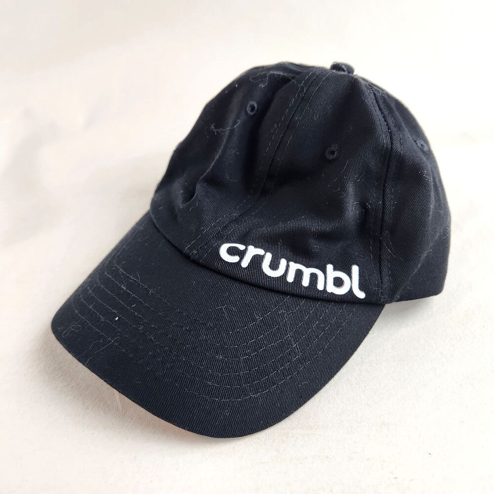 Crumbl Cookie Hat Mens Black Adjustable Strapback Logo Cap Bakery Promo Employee